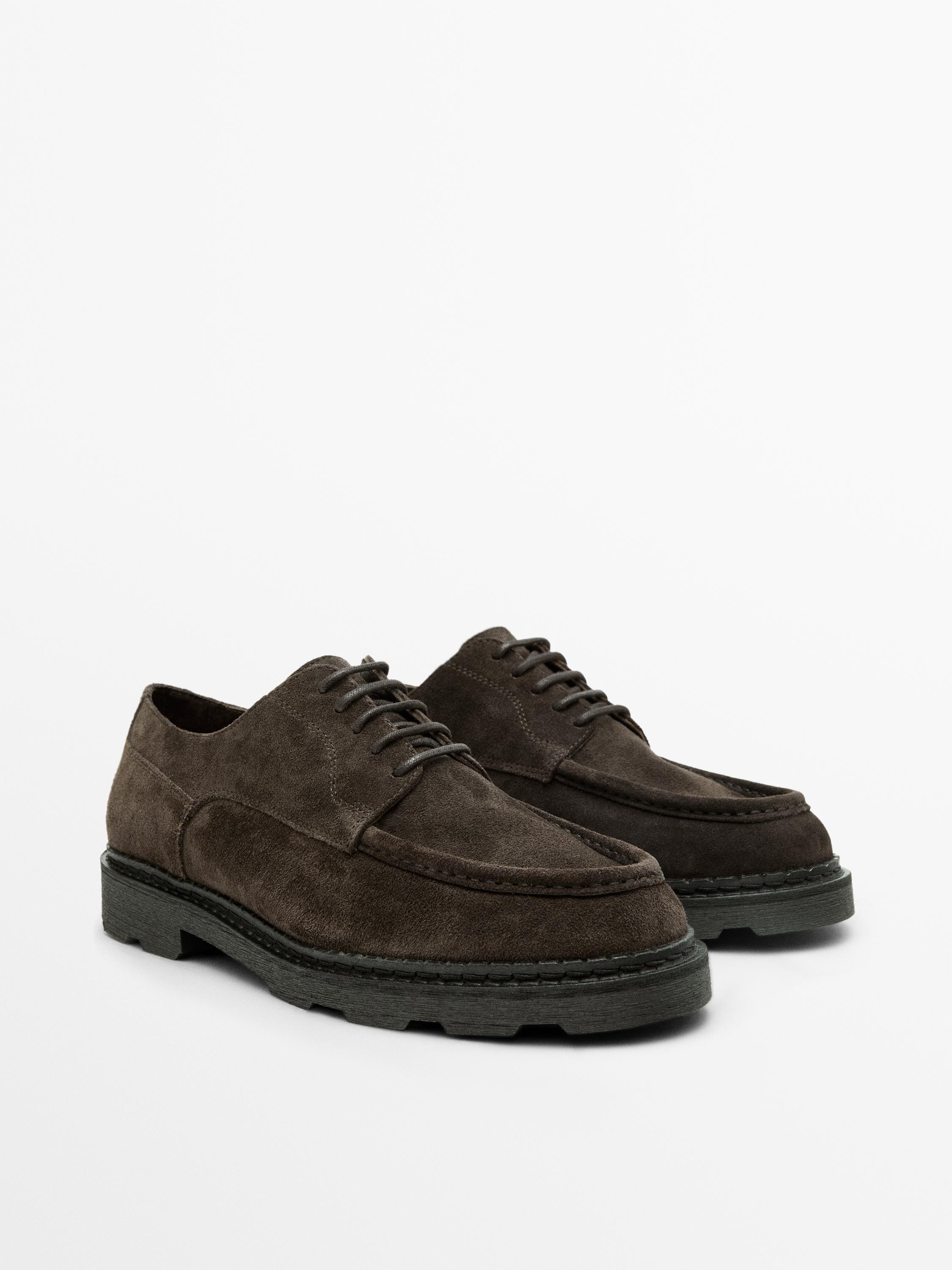 Schuh aus Rauleder mit Wulstnaht | Massimo Dutti DE