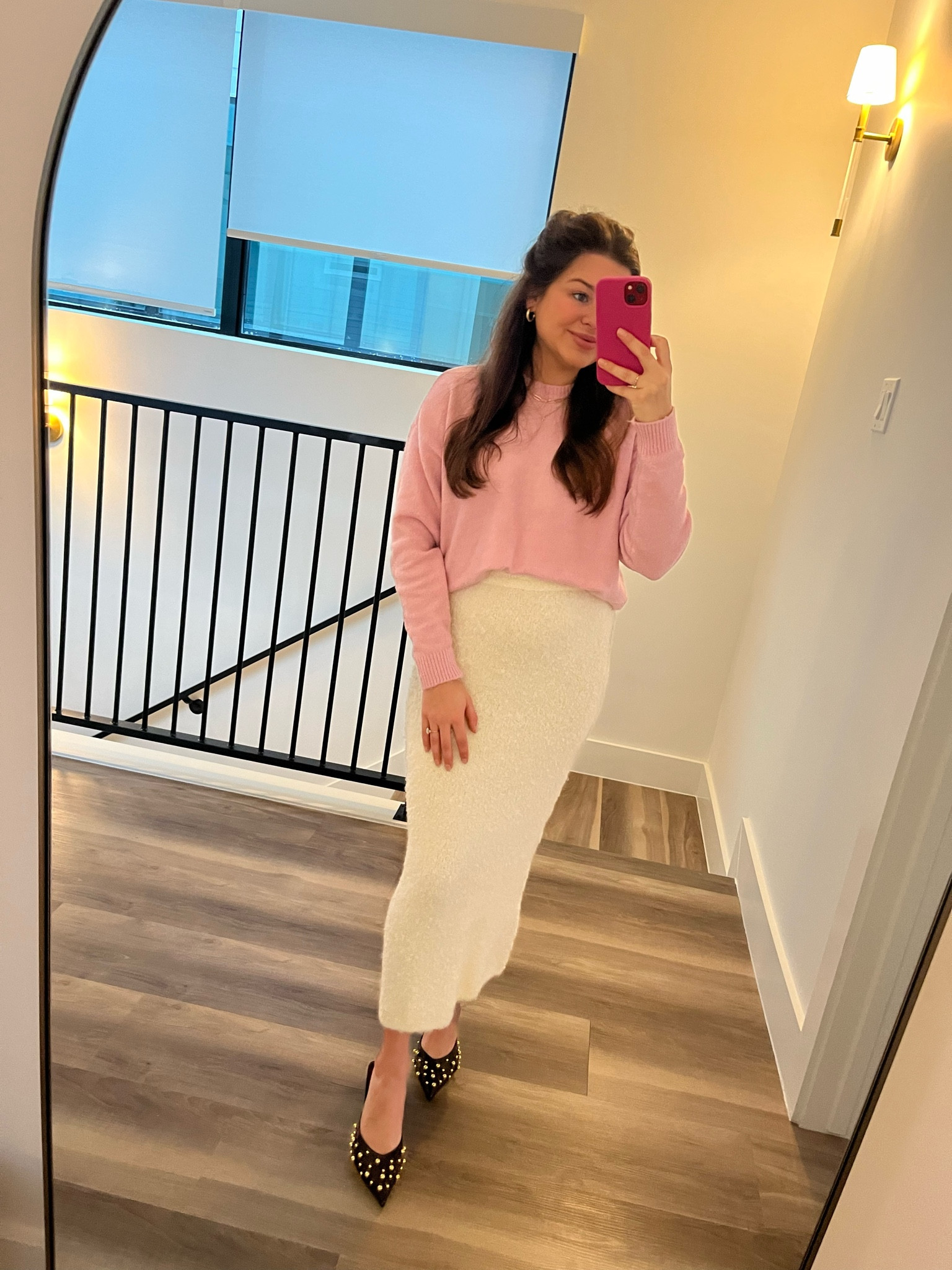 Boucle skirt styled again with different shoes and no coat. This skirt is super stretchy and comfortable. Shoes are Zara! 

Boucle skirt, cream maxi skirt, H&M, bump friendly, pink sweater, sale, cashmere sweater sale 

#LTKBump #LTKStyleTip #LTKFindsUnder100