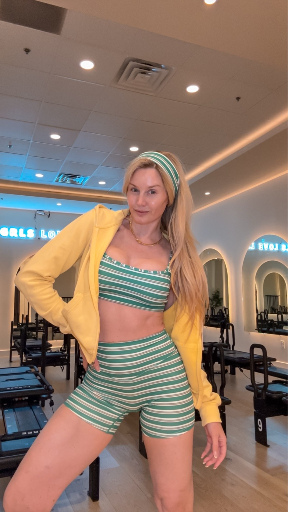 Lagree ootd 💛💚

sizing:
Tops M
Shorts S
Pants M

#LTKfitnessgoals #LTKActive #LTKootd