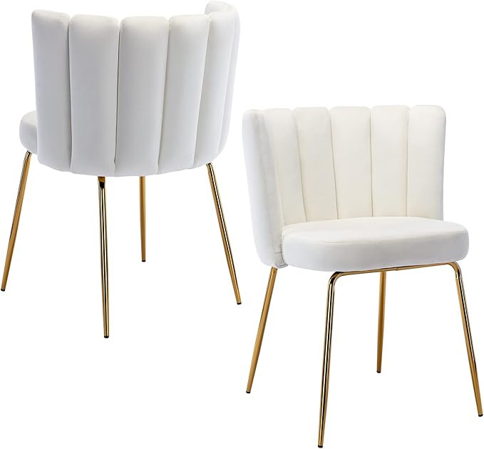 Chairus Dining Chairs Set of 2, Comfy Living Room Chairs Modern Velvet Upholstered Accent Chair f... | Amazon (US)