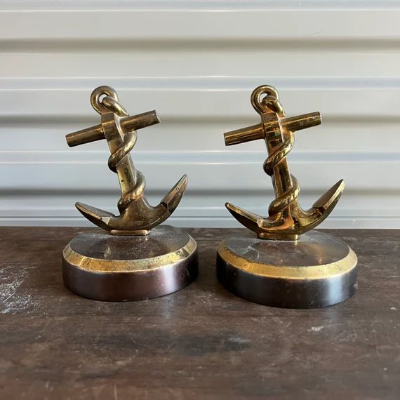 Vintage Anchor Bookends Brass and Metal Nautical Theme | Etsy | Etsy (US)