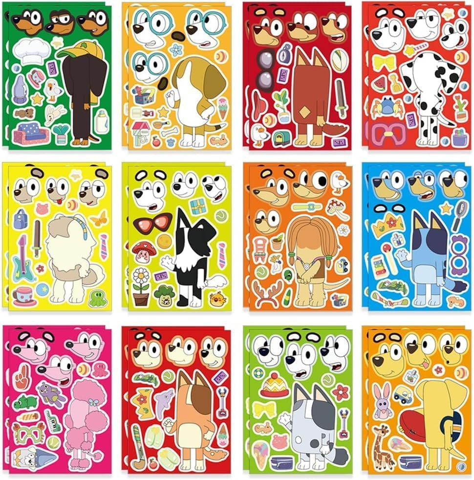 24 Sheets Cartoon Make a Face Stickers, Make Your Own DIY Stickers for Kids, Art Crafts Suitable ... | Amazon (UK)