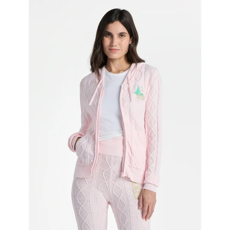 Wicked Women's Graphic Cable Knit Sweater Hoodie, Sizes XXS-XXL | Walmart (US)