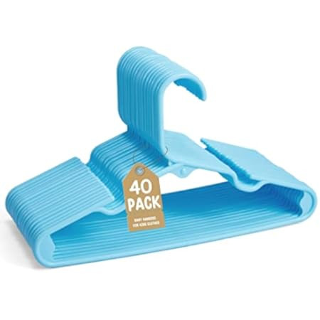 Baby Hangers, 60Pack Blue Baby Clothes Hangers Infant Hangers Kids Hangers Baby Hanger for Closet Ba | Amazon (US)