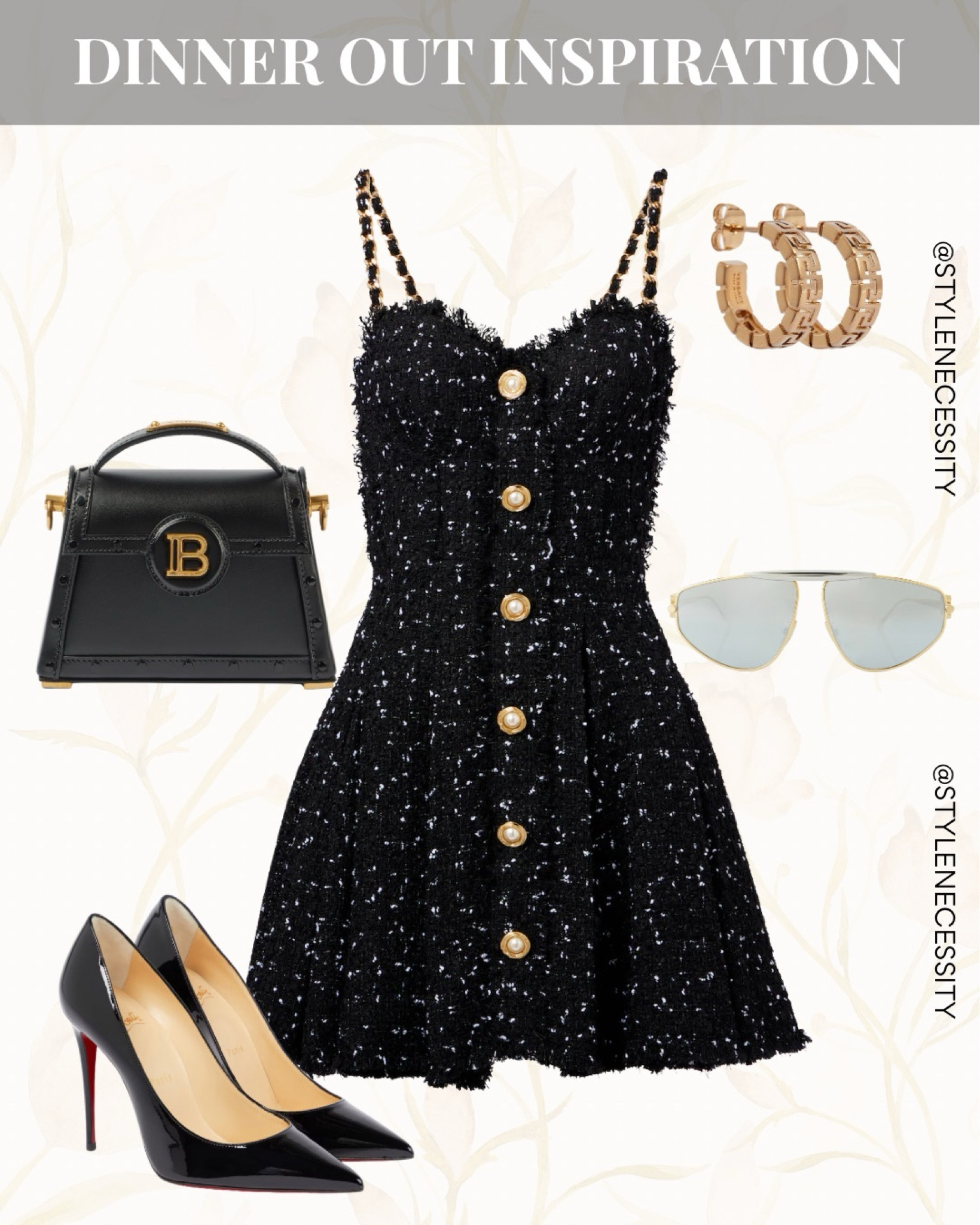 Dinner Out Inspiration ✨

Turning heads in classic black and gold. This sparkly mini with pearl button detail is a showstopper on its own—pair it with sleek patent pumps, gold hoops, and a structured mini bag for that polished, boss energy.

This look is total power glam—perfect for a chic dinner out or an upscale night event. 🌟

Where are we headed tonight?

#DinnerDateLook #ChicStyle #LittleBlackDress #EveningOutfit #StyleNecessity #OOTDInspo #LuxuryVibes #SparkleAndShine #ElegantFashion #NightOutStyle

#LTKuk #LTKpartywear #LTKstyletip