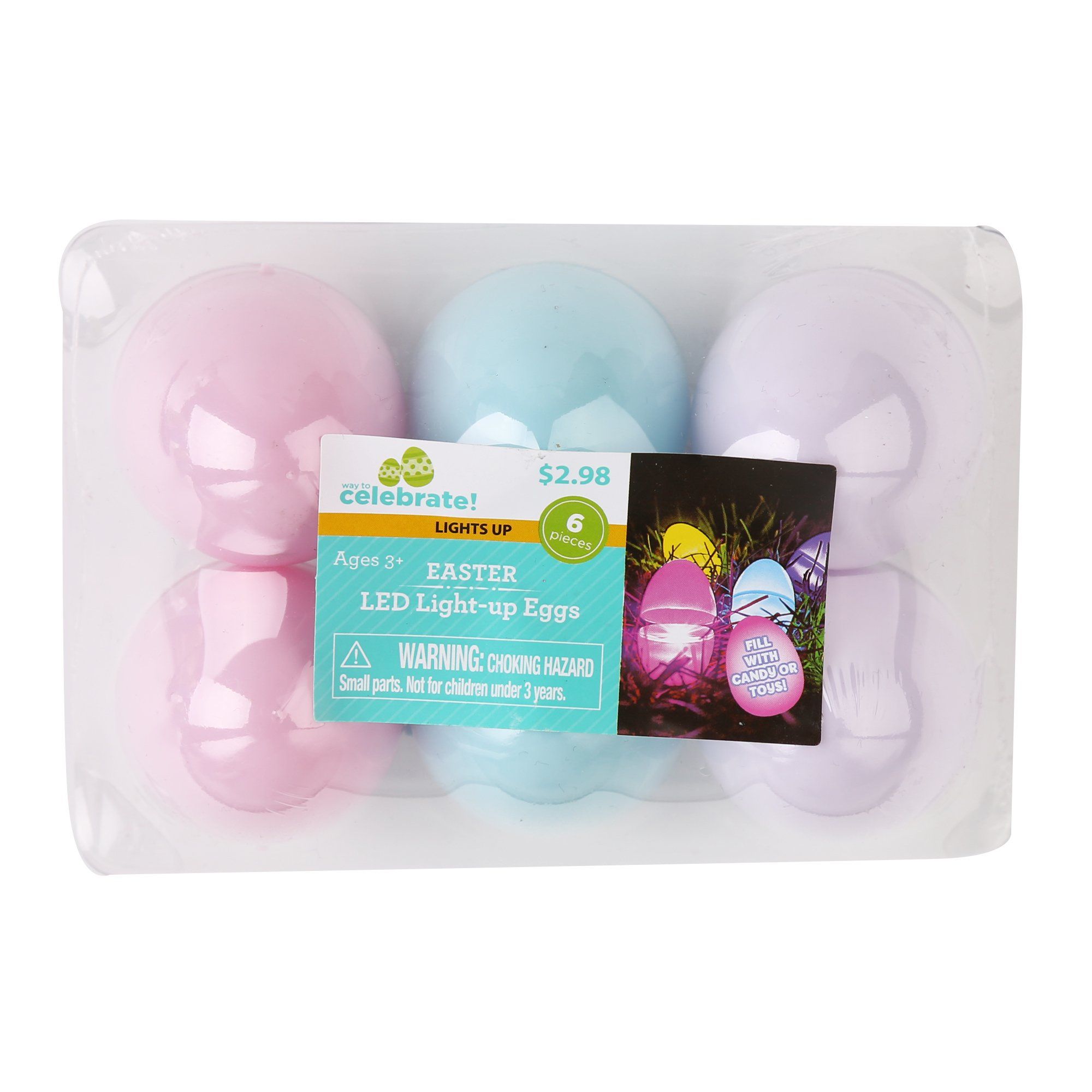 Way To Celebrate Easter LED Pastel Eggs, 6 Count | Walmart (US)