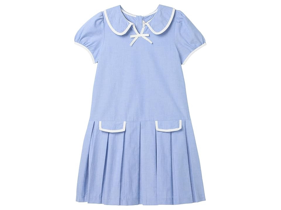 Janie and Jack Oxford Collar Dress (Toddler/Little Kid/Big Kid) Girl's Dress Blue : 8 Big Kid, Cotton | Zappos