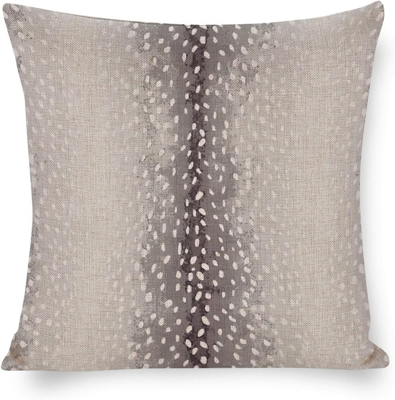 Antelope Pillow Covers, Square Fawn Animal Gray Antelope Print Modern Accent Linen Throw Pillow Covers Cushion Case Sham for Couch Bed Home Sofa Decorative 16"x16" | Amazon (US)