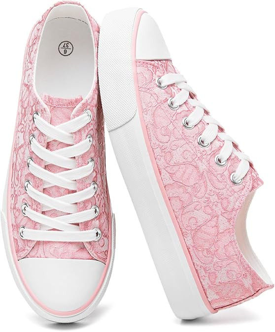 yageyan Womens White Tennis Shoes Low top Canvas Sneakers Women Fashion Shoes for Walking Casual ... | Amazon (US)