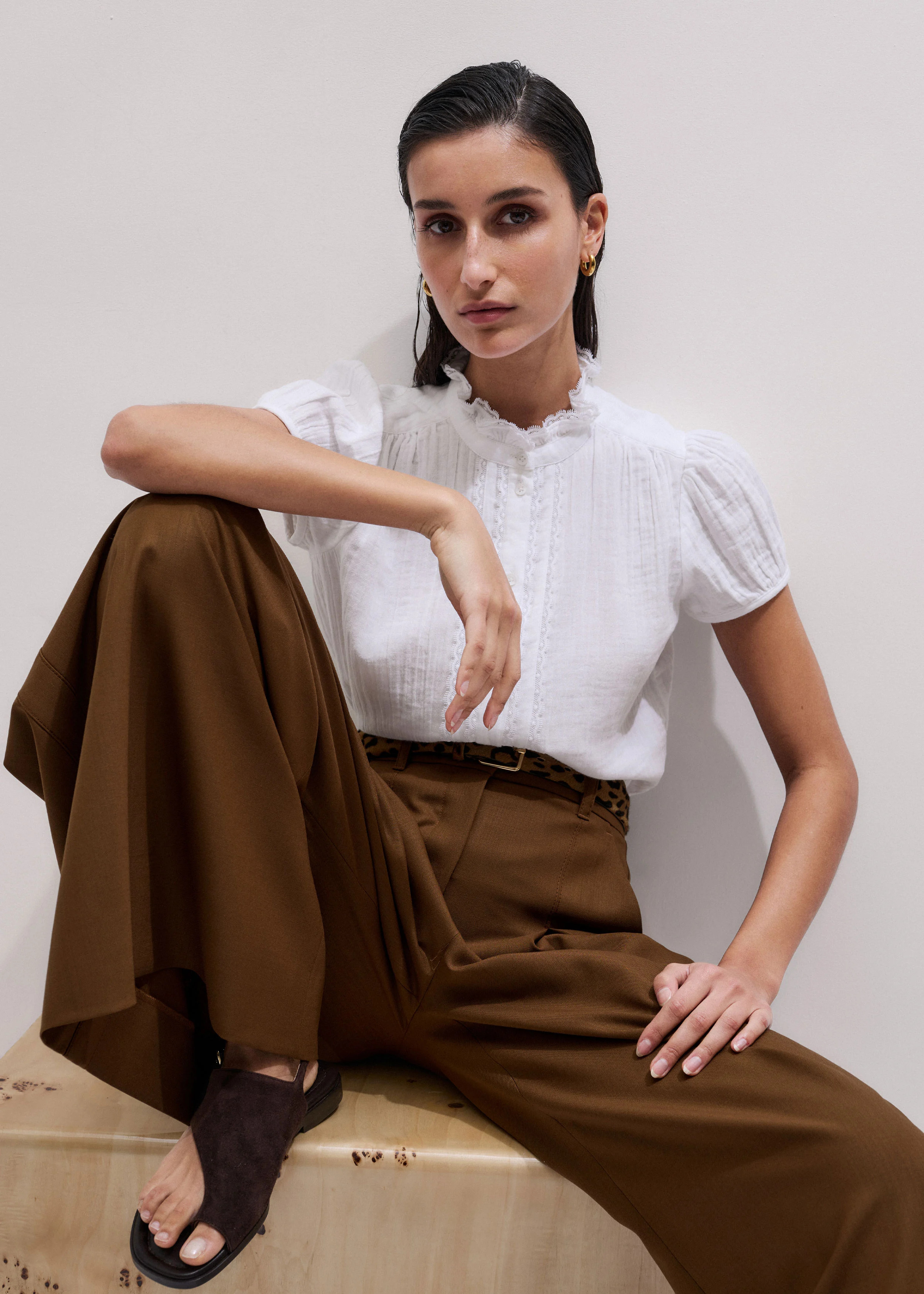 Straight Summer Blouse Cotton Cheesecloth | ME+EM US