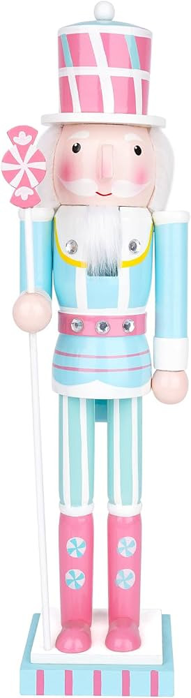 \u200b15Inch Large Nutcracker Soldier Figure, Pink Nutcracker Christmas Decor Doll for Holiday De... | Amazon (US)