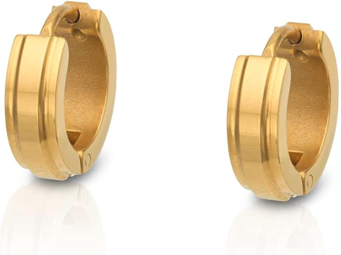 Amazon.com: Manhattan Small Gold Stainless Steel Hoops by Endlessly Collection | 22K Gold Plated ... | Amazon (US)