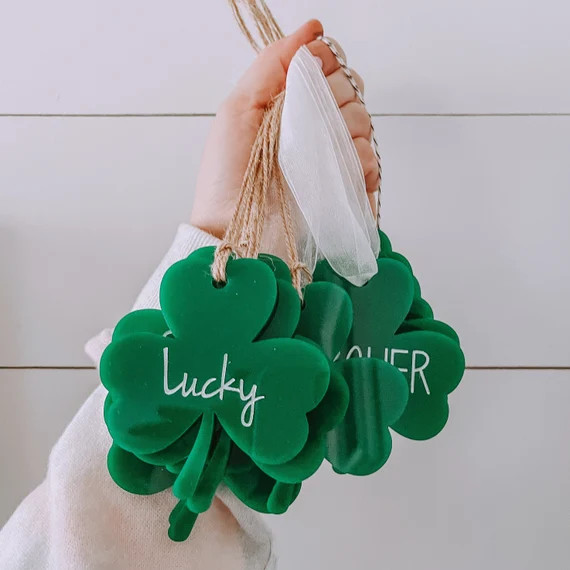 Personalized St. Patrick's Day Basket Name Tag, Wood Tag, Basket Tag, Kids, Shamrock Tag, Name Ta... | Etsy (US)