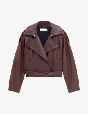 Yuria belted leather biker jacket | Selfridges
