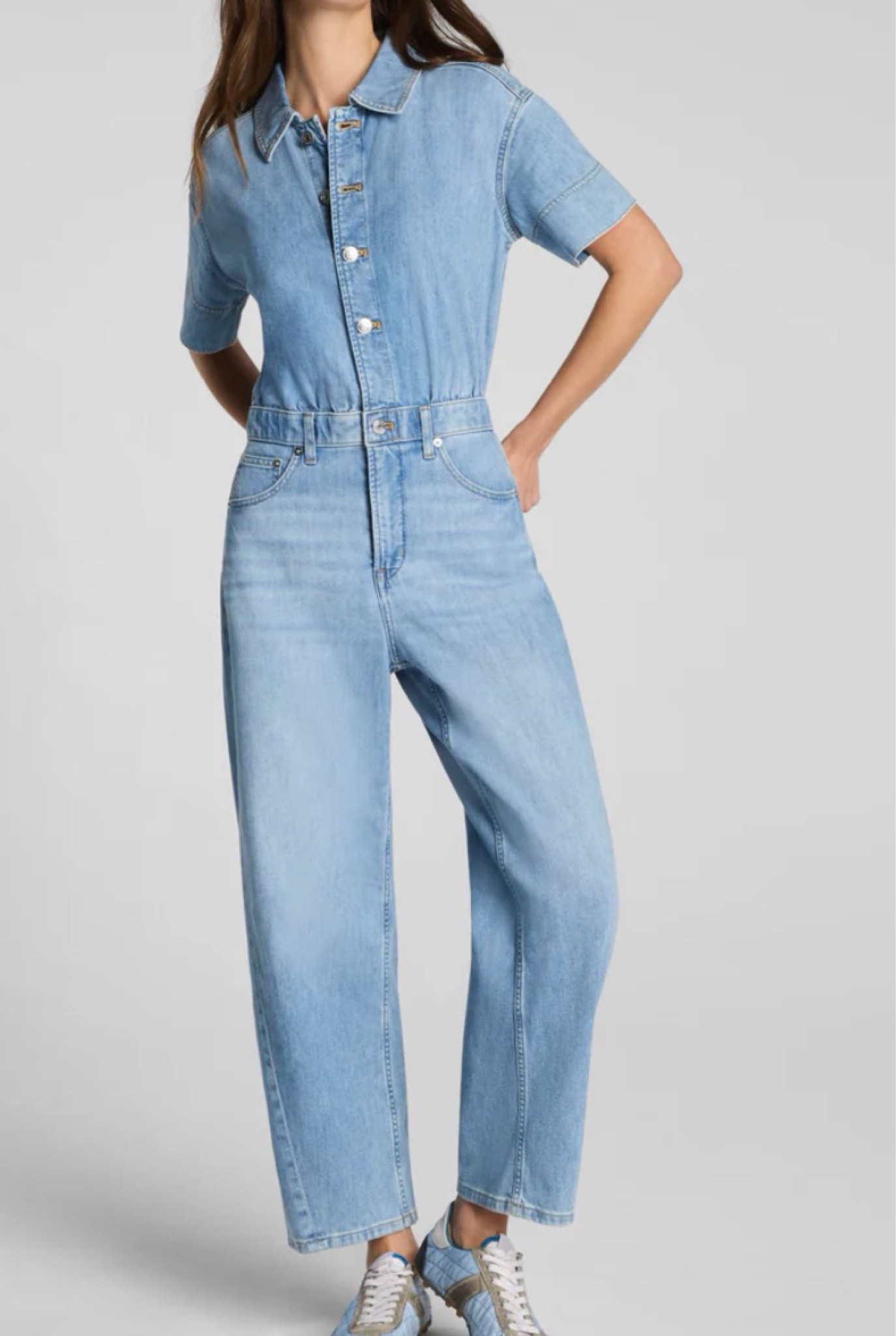 Who needs a denim jumpsuit?  Comes in petite too! 

#LTKOver40 #LTKootd