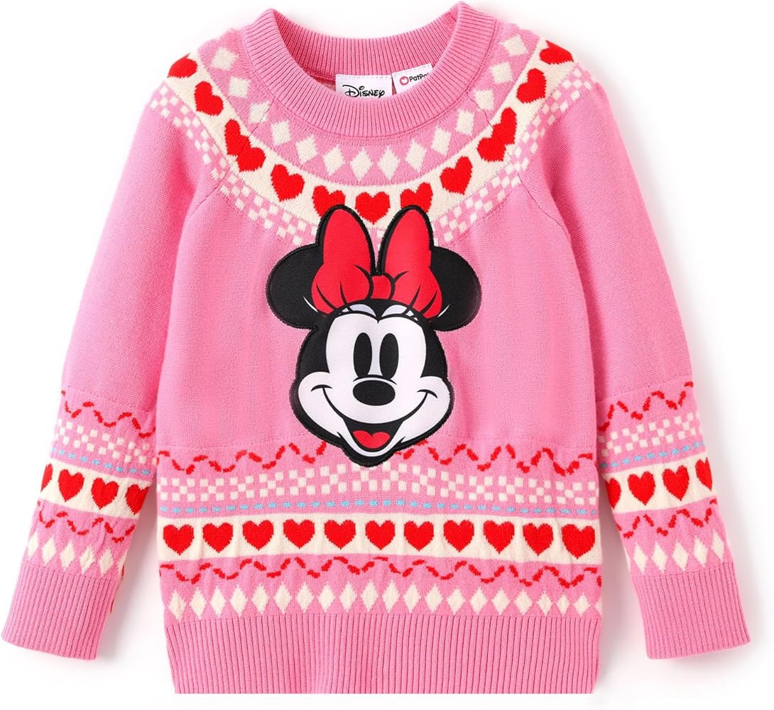 Disney Frozen Elsa Anna Princess Toddler Girl Christmas Sweater: Long Sleeve Crew Neck Knit Pullo... | Amazon (US)