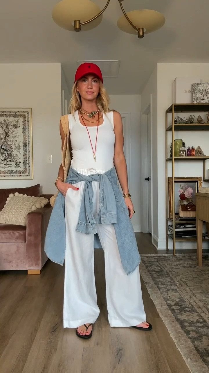 My favorite ways to style a white tank + white linen pants! Linen pants are currently on sale! 
Tank: runs TTS, wearing size XS long 
Pants: run TTS, wearing size small

#LTKgrwm #LTKootd #LTKSeasonal
