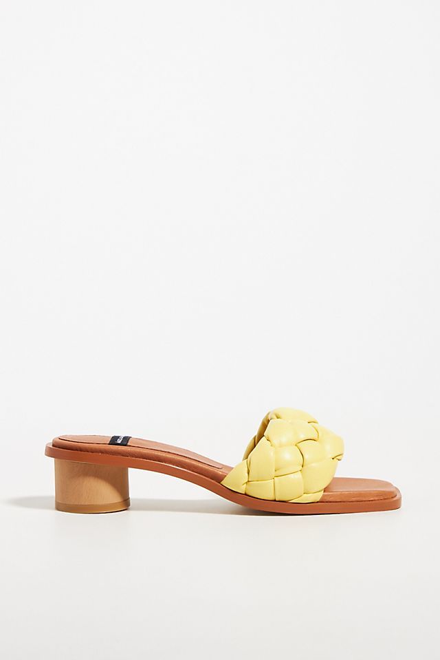 Puffy Leather Braided Mules | Anthropologie (US)
