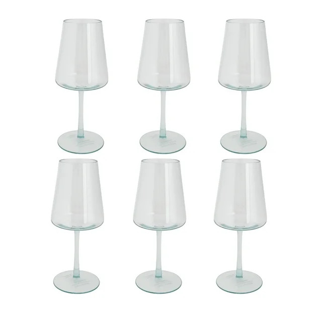 Better Homes & Garden 17-Ounce Tritan Flare Wine Glass, Set of 6, Teal | Walmart (US)