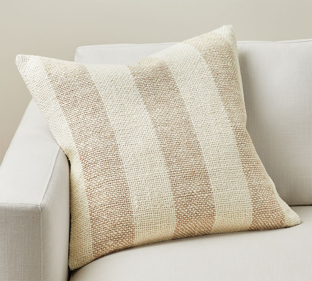 Faye Textured Striped Throw Pillow | Pottery Barn (US)