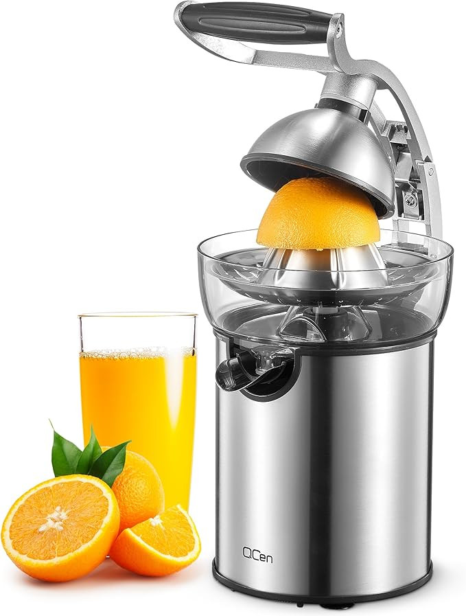 QCen Electric Citrus Juicer Squeezer, Electric Juicer for Orange, Lemon and Limes with Rubber Han... | Amazon (US)