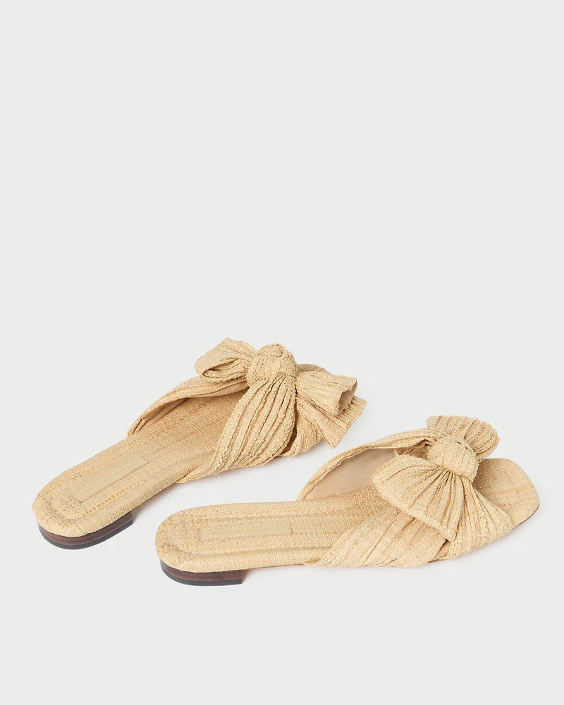 Daphne Gold Pleated Bow Slide | Loeffler Randall