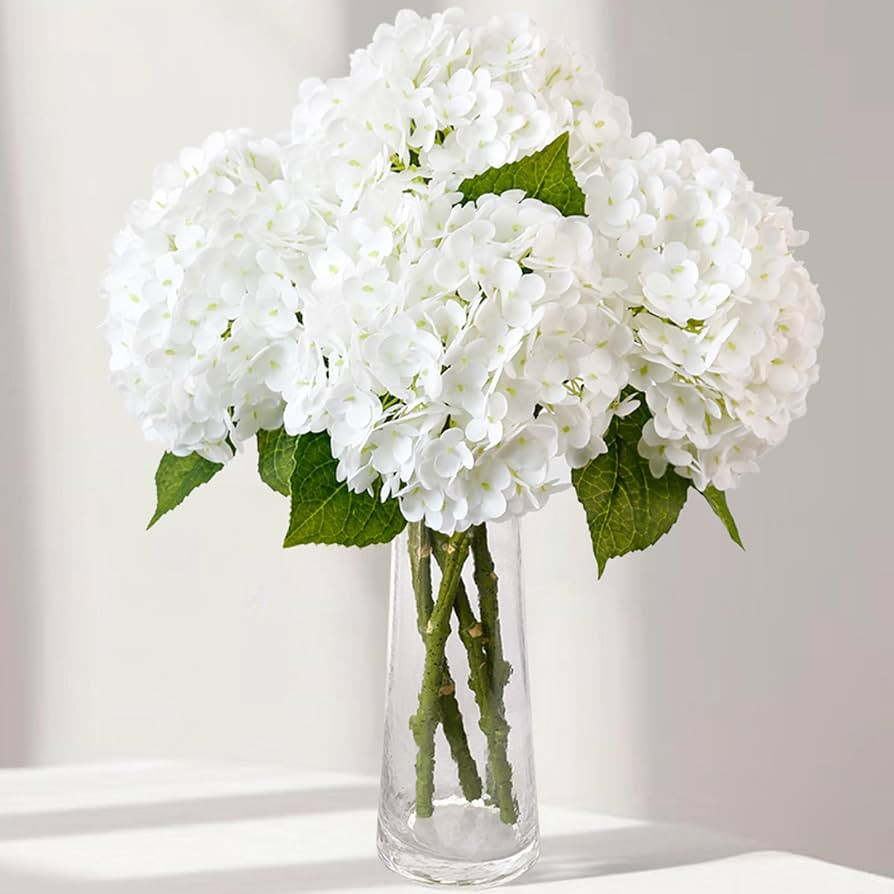 Leftover Hydrangea Artificial Flowers,4 Pcs Real Touch Hydrangea Flowers with 3 Pcs Butterflies f... | Amazon (US)