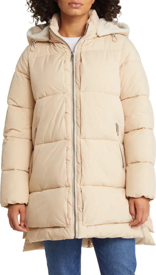 Puffer Jacket with Removable Faux Shearling Trim | Nordstrom