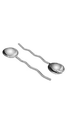 Fazeek Wave Salad Servers Set Of 2 in Silver from Revolve.com | Revolve Clothing (Global)