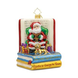 Santa Book Nook Snow Gifts Glass Ornament | Bloomingdale's (US)
