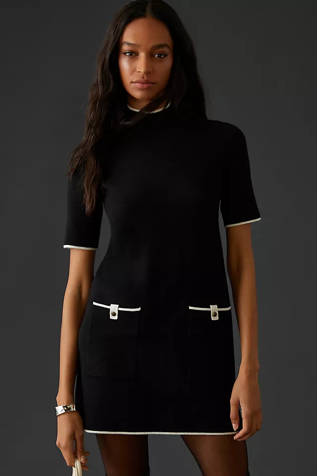 Maeve Mock Neck Mini Shift Dress | Anthropologie (US)