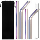 Stainless Steel Straws for 30oz 20oz Tumblers Cups Mugs, IHUIXINHE Set of 8 Reusable Metal Drinking  | Amazon (US)