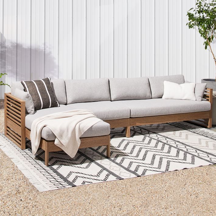 Build Your Own - Santa Fe Slatted Outdoor Sectional | West Elm (US)
