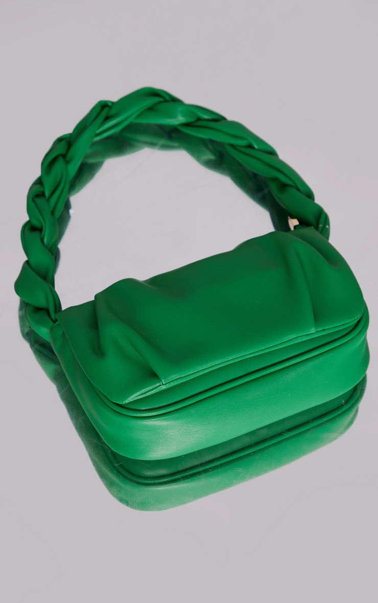 Bright Green Twist Strap Ruched Front Shoulder Bag | Pretty Little Thing (Australia & New Zealand)