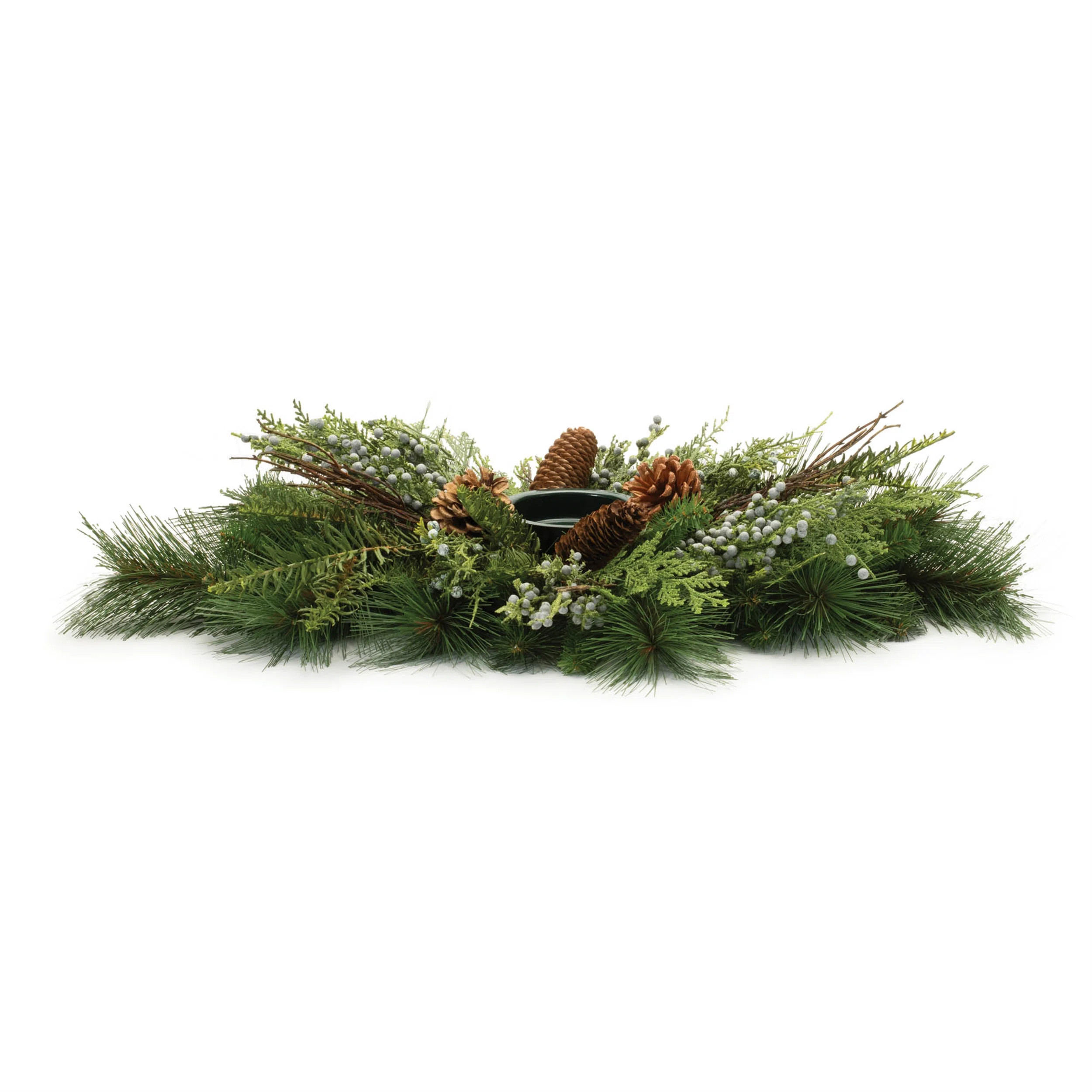 Mixed Pine Juniper Candle Holder 28"L | Wayfair North America