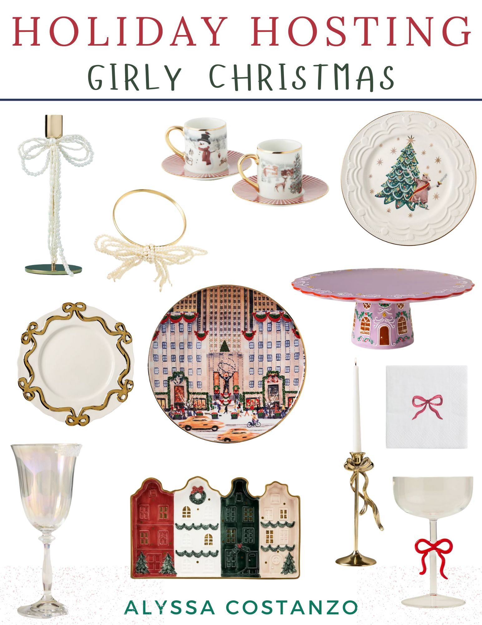 holiday hosting: girly christmas finds; pink christmas; christmas tablescape; christmas serveware; bow christmas; holiday hosting; girly events; nutcracker christmas; ballerina christmas; gingerbread christmas 

 #LTKHoliday #LTKHome #LTKParties