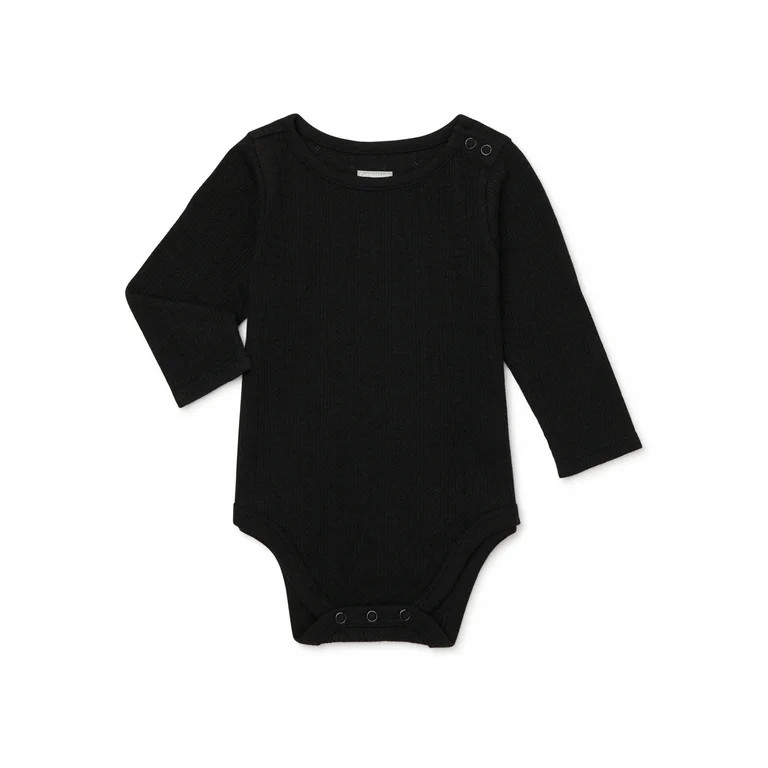 Garanimals Baby Girl Long Sleeve Pointelle Bodysuit, Sizes 0-24 Months | Walmart (US)