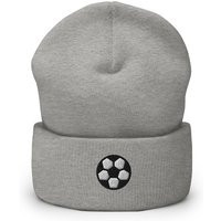 Soccer Coach Player, Soccerball Embroidered Beanie, Handmade Cuffed Knit Unisex Slouchy Adult Winter Hat Cap Gift | Etsy (US)