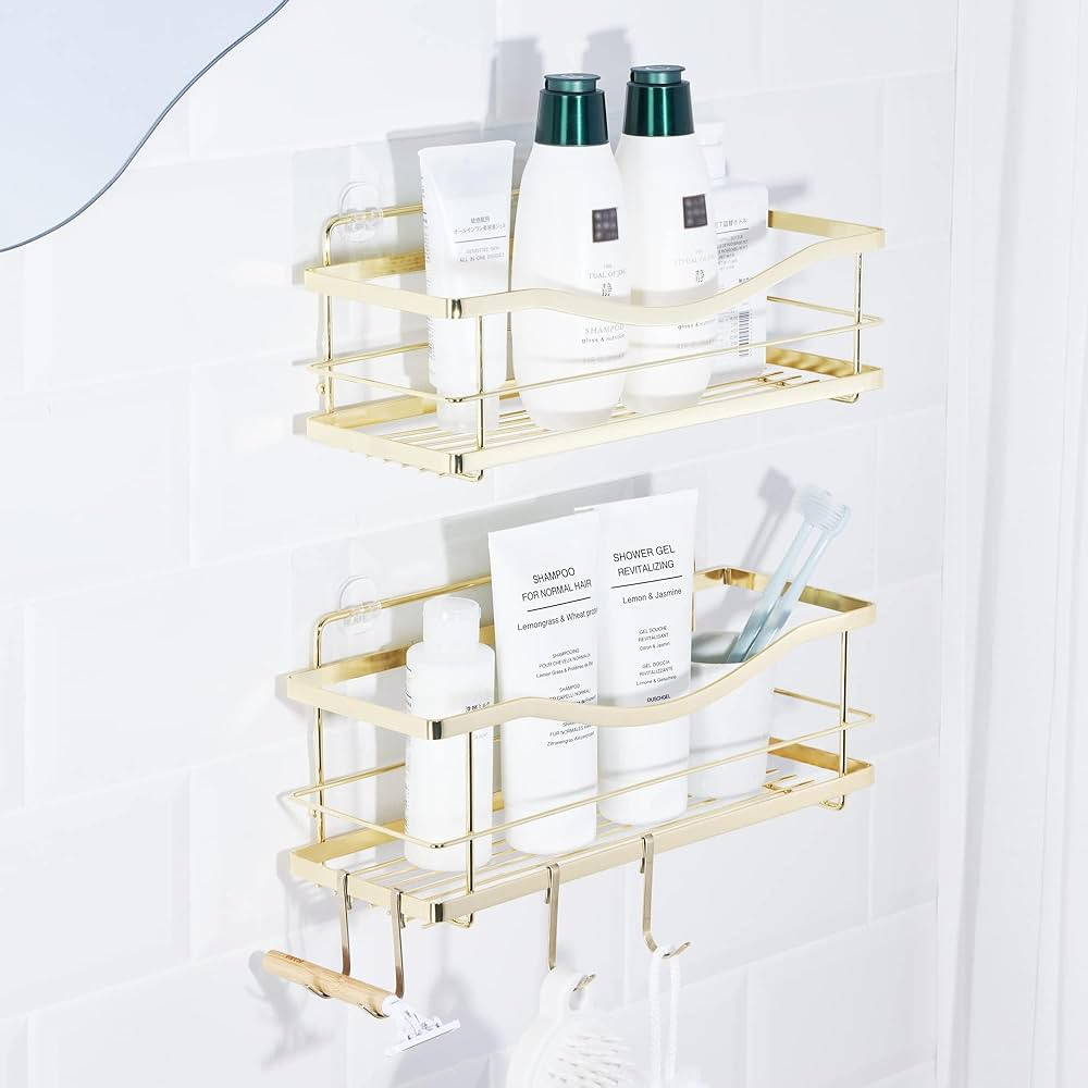 KINCMAX Shower Caddy Organizer - Self Adhesive Wall Shower Shelf - Stainless Steel Bath Shampoo H... | Amazon (US)