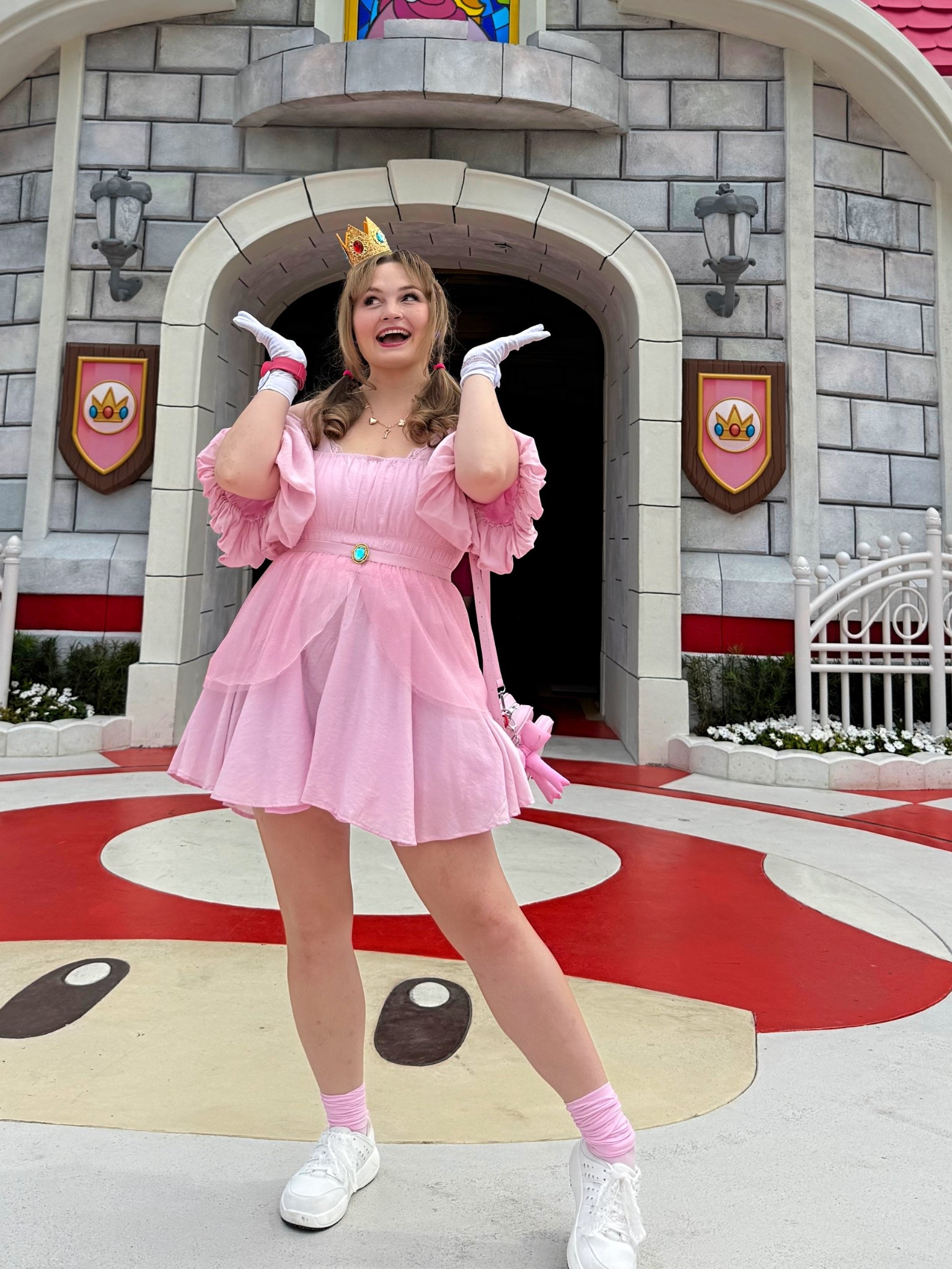 Princess Peach theme parks outfit for Super Mario Nintendo World in Epic Universe Universal Studios! 

#LTKStyleTip #LTKTravel #LTKMidsize