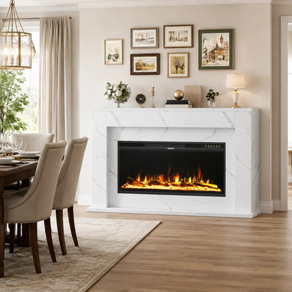 Moneak Simple Surround Electric Fireplace | Wayfair North America