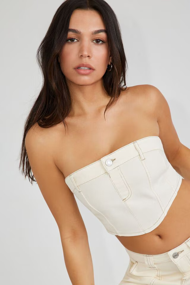 Reconstructed Denim Corset Top | Garage Clothing