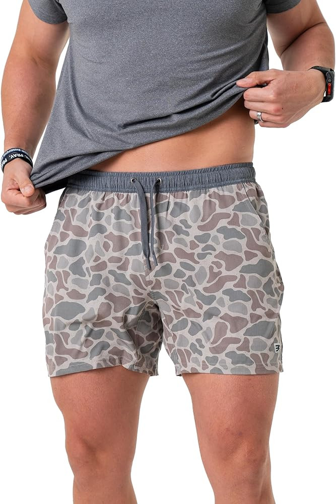 Burlebo Men's Athletic Workout 5.5" Inseam Shorts with Built-in Liner | Amazon (US)