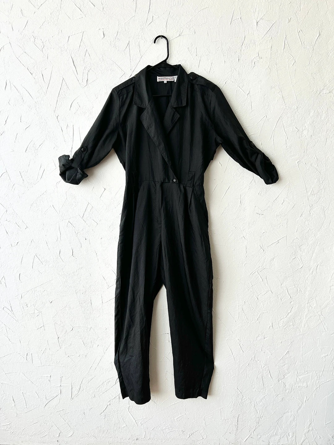 Vintage 80s Lightweight Fashion Black Jumpsuit Jumper Goth, Industrial, Retro - Etsy | Etsy (US)