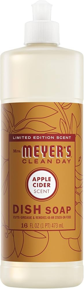 MRS. MEYER'S CLEAN DAY Liquid Dish Soap, Apple Cider Scent, 16 Fl Oz Bottle | Amazon (US)