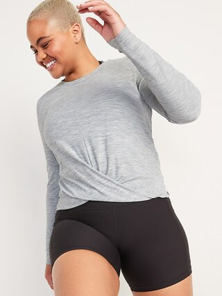 Relaxed Breathe ON Twist-Hem Cropped Top for Women | Old Navy (US)