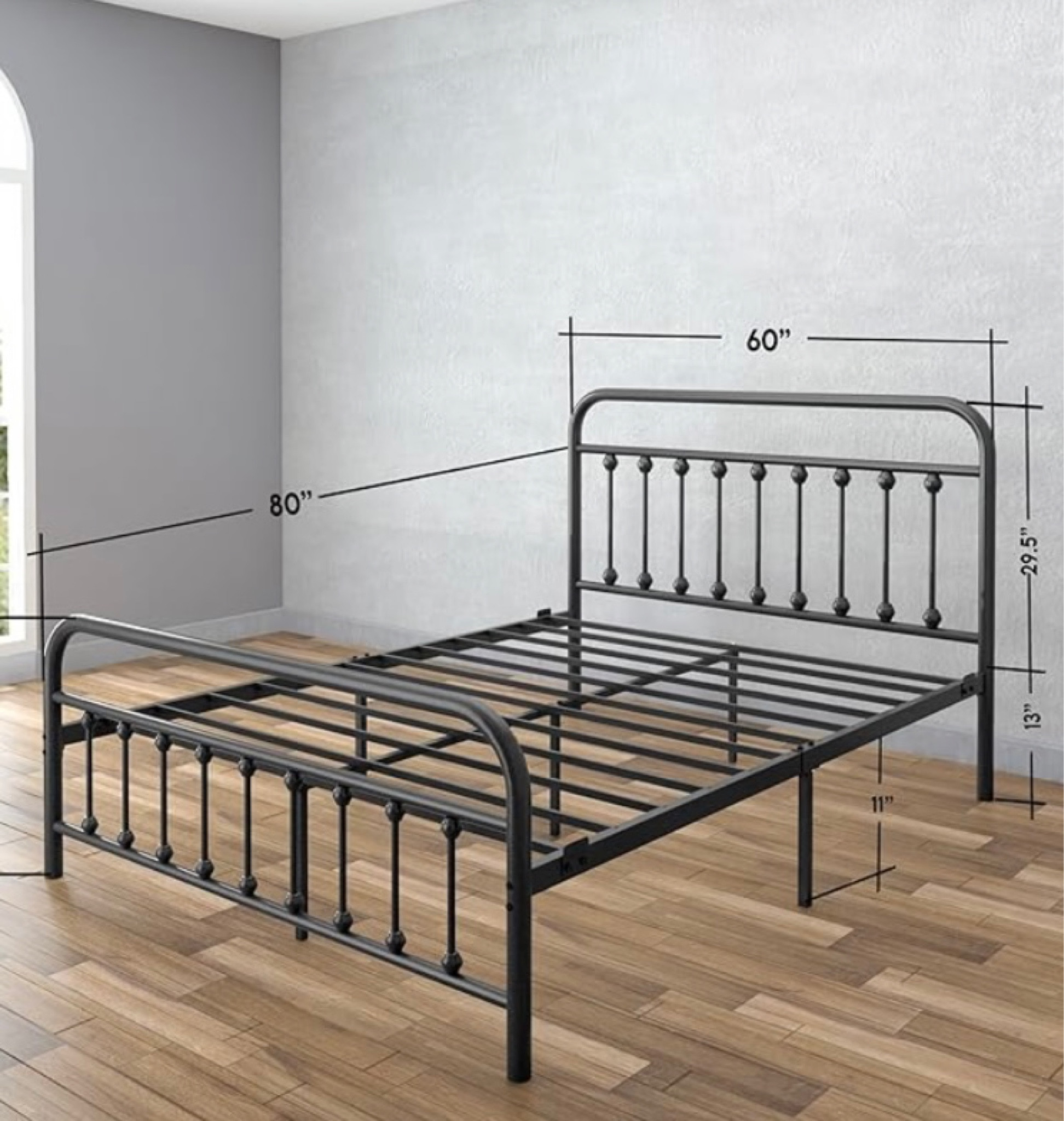Vintage black metal bed frame. No box spring needed. 

#LTKsalealert #LTKhome #LTKU