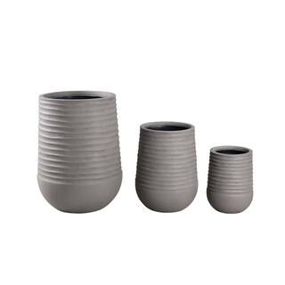 Manor Brook Miley Grey Resin Planter Set (3-Pack) MB100588 | The Home Depot