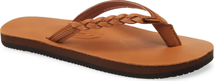 Rainbow 'Flirty' Braided Leather Flip Flop (Women) | Nordstrom