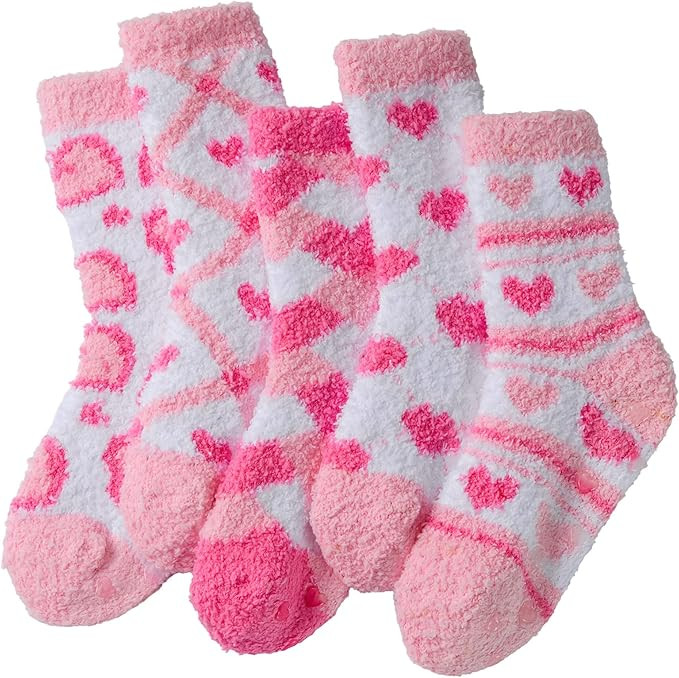 Jeasona Love Heart Fuzzy Socks for Kids Valentine Socks Valentines Day Gifts for Kids Girls Daugh... | Amazon (US)